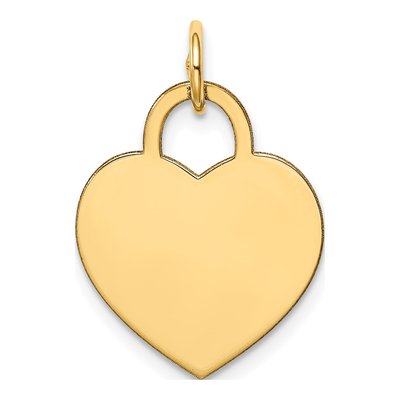 14K Yellow Gold Heart Disc Charm – view 4