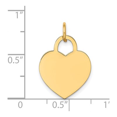 14K Yellow Gold Heart Disc Charm – view 5