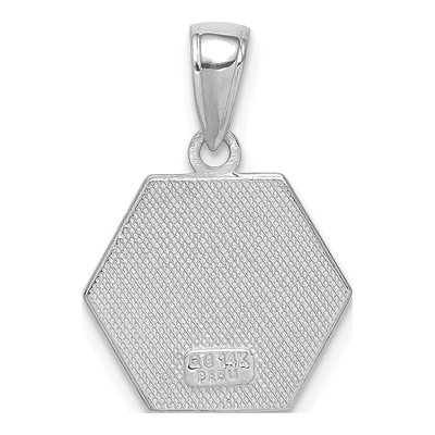 14K White Gold Red Enamel Medical ID Pendant – view 5