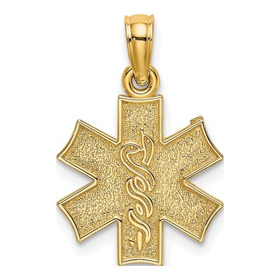 14K Yellow Gold Medical Symbol Pendant