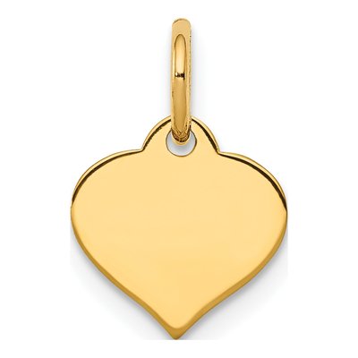 14K Yellow Gold Heart Disc Charm