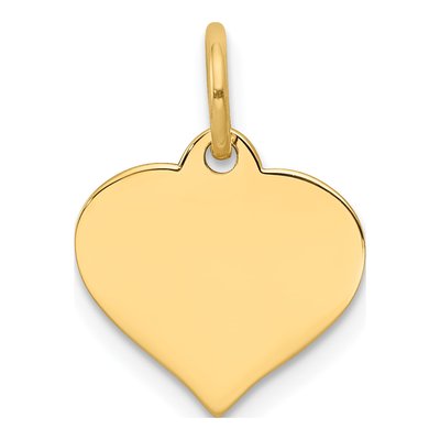 14K Yellow Gold Heart Disc Charm