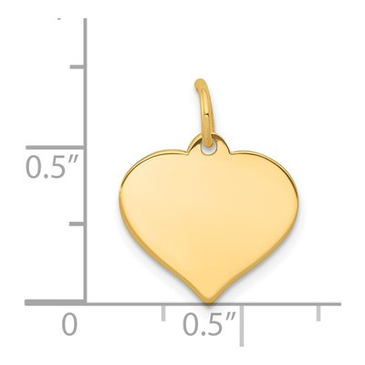 14K Yellow Gold Heart Disc Charm – view 2