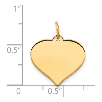 14K Yellow Gold Heart Disc Charm – view 3