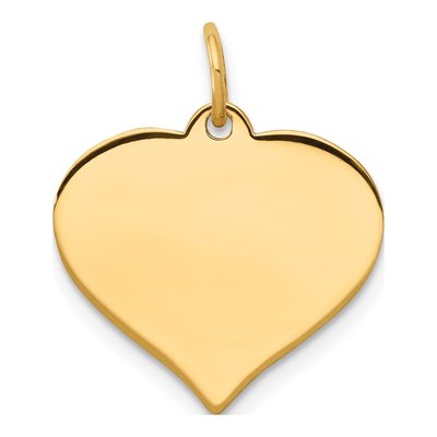 14K Yellow Gold Heart Disc Charm