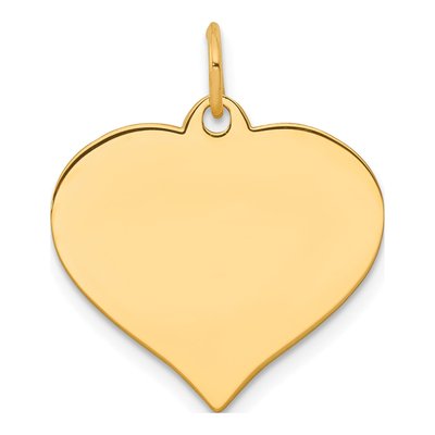 14K Yellow Gold Heart Disc Charm