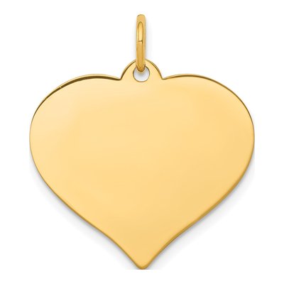 14K Yellow Gold Heart Disc Charm