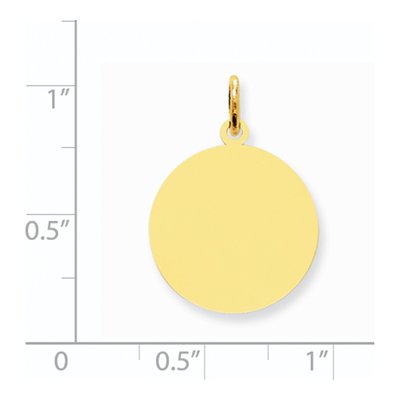 14K Yellow Gold Round Disc Charm – view 3