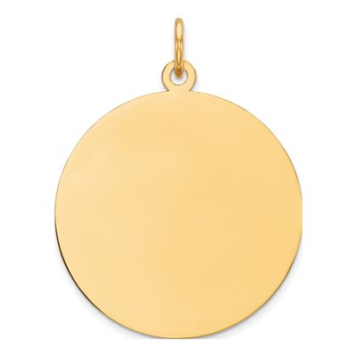 14K Yellow Gold Round Disc Charm