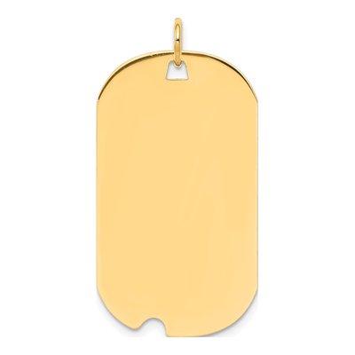 14K Yellow Gold Dog Tag Charm