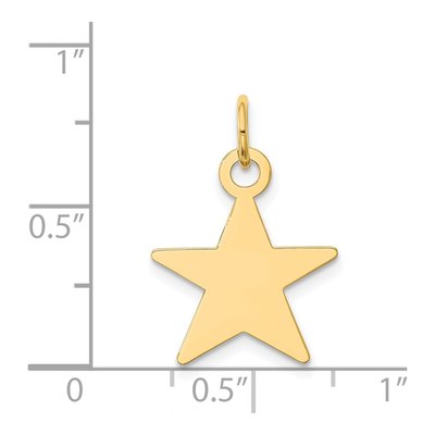 14K Yellow Gold Star Disc Charm – view 3