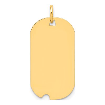 14K Yellow Gold Dog Tag Charm