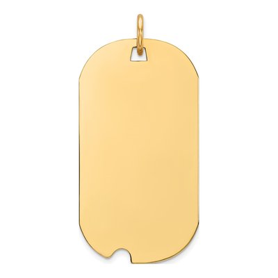 14K Yellow Gold Dog Tag Charm
