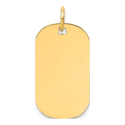 14K Yellow Gold Dog Tag Charm