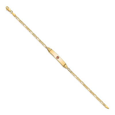 14K Yellow Gold Figaro Medical ID Bracelet – view 3