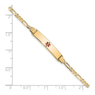 14K Yellow Gold Figaro Medical ID Bracelet – view 4