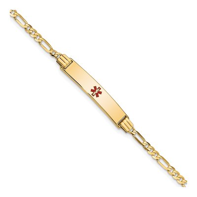 14K Yellow Gold Figaro Medical ID Bracelet