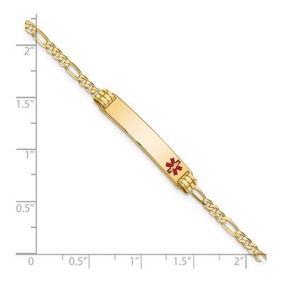 14K Yellow Gold Figaro Medical ID Bracelet – view 4