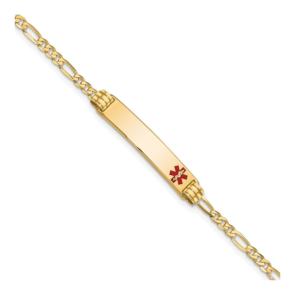 14K Yellow Gold Figaro Medical ID Bracelet
