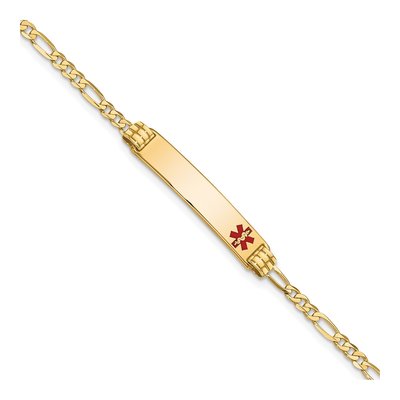 14K Yellow Gold Figaro Medical ID Bracelet
