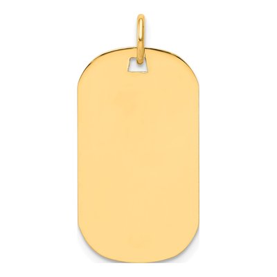 14K Yellow Gold Dog Tag Pendant