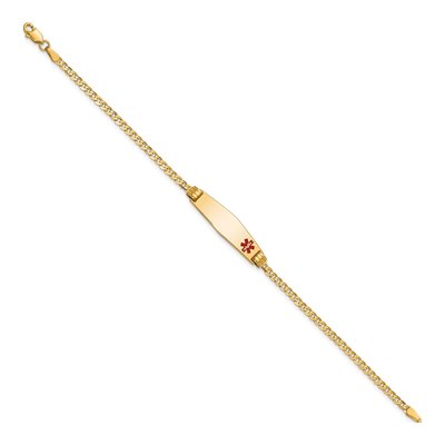 14K Yellow Gold Curb Link Medical ID Bracelet – view 3