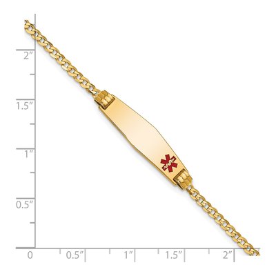 14K Yellow Gold Curb Link Medical ID Bracelet – view 4