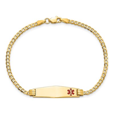 14K Yellow Gold Curb Link Medical ID Bracelet – view 5