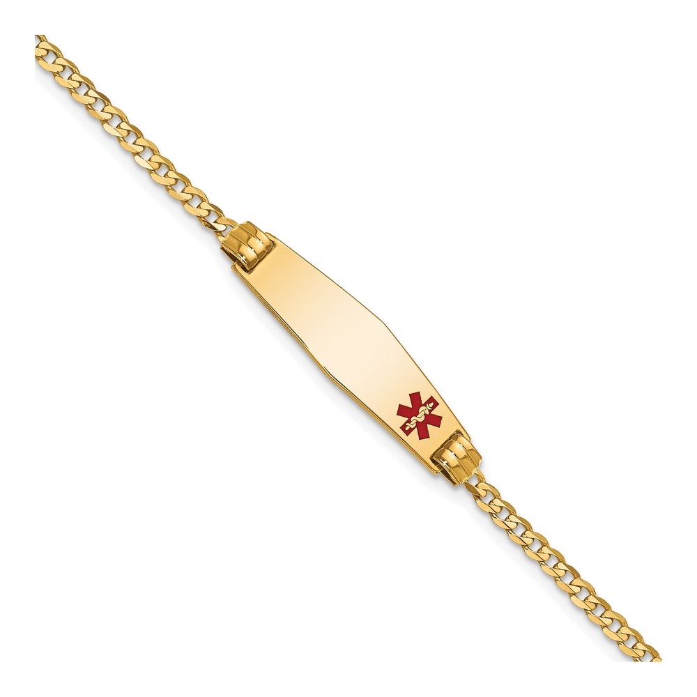14K Gold Curb Link Medical ID Bracelet