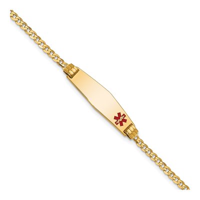 14K Yellow Gold Curb Link Medical ID Bracelet