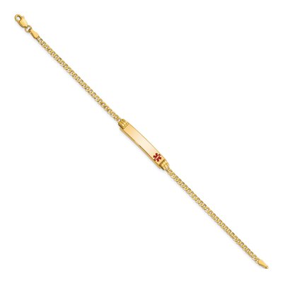 14K Yellow Gold Medical ID Curb Bracelet – view 3