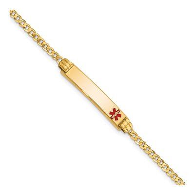 14K Yellow Gold Medical ID Curb Bracelet