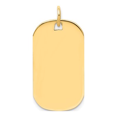 14K Yellow Gold Dog Tag Charm