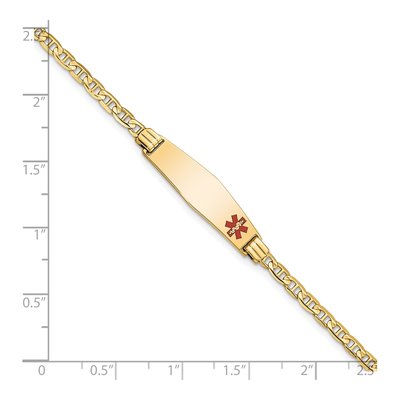 14K Yellow Gold Anchor Link Kids' ID Bracelet – view 3