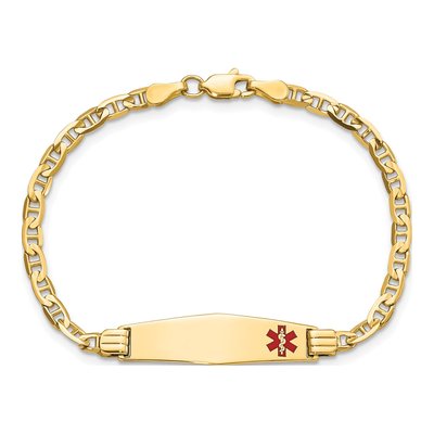 14K Yellow Gold Anchor Link Kids' ID Bracelet – view 4