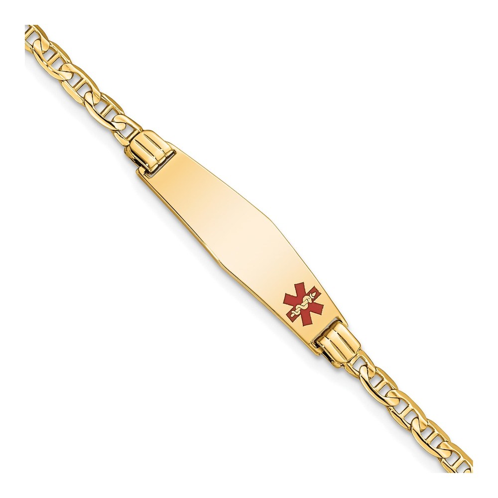 14K Yellow Gold Anchor Link Kids' ID Bracelet