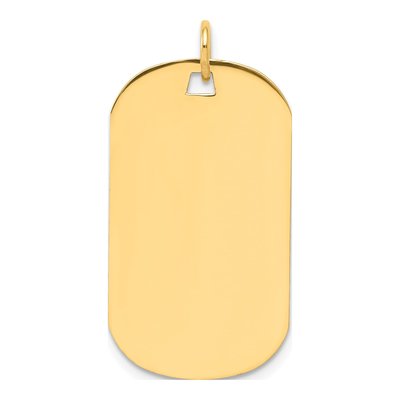 14K Yellow Gold Dog Tag Charm