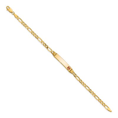 14K Yellow Gold Medical ID Figaro Bracelet – view 2