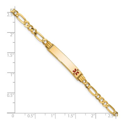 14K Yellow Gold Medical ID Figaro Bracelet – view 3