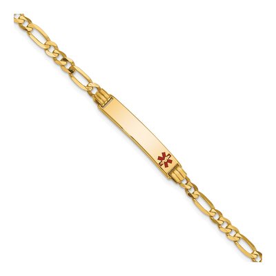 14K Yellow Gold Medical ID Figaro Bracelet