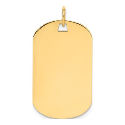 14K Yellow Gold Dog Tag Charm