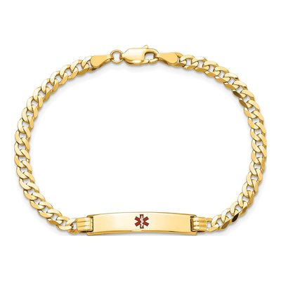 14K Yellow Gold Medical ID Curb Bracelet – view 4