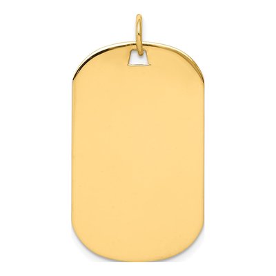 14K Yellow Gold Dog Tag Disc Charm