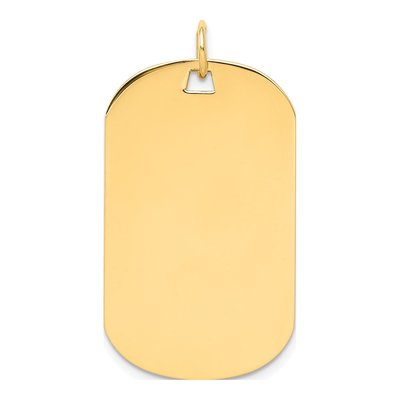 14K Yellow Gold Dog Tag Charm