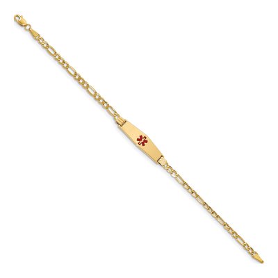 14K Yellow Gold Figaro Link Medical ID Bracelet – view 3