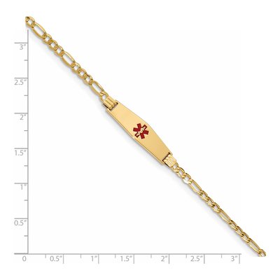 14K Yellow Gold Figaro Link Medical ID Bracelet – view 4