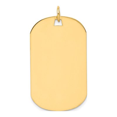 14K Yellow Gold Dog Tag Charm