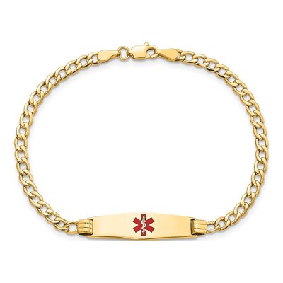 14K Yellow Gold Medical ID Cuban Bracelet – view 5