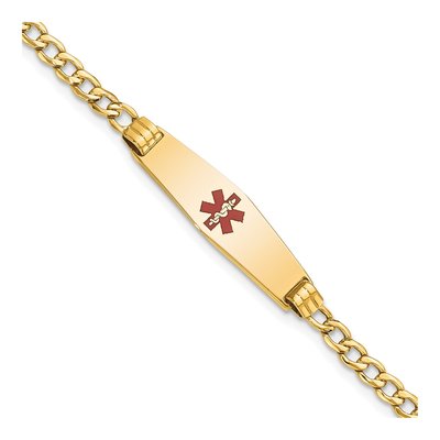 14K Yellow Gold Medical ID Cuban Bracelet