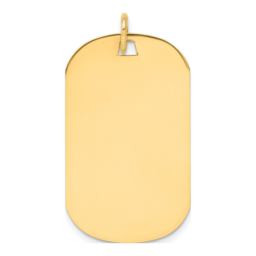 14K Yellow Gold Dog Tag Disc Charm